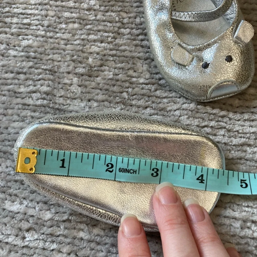 Little‎ Marc Jacobs Mouse Ballet Flats Silver Baby Shoes Size 18/19